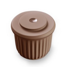 mommy's table 馬芬造型矽膠密封保鮮盒 熊熊棕, 1個, S(250ml)