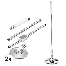 비상 스테인레스 통돌이 회전 물걸레 밀대, 2개