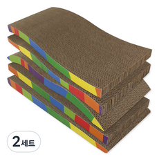 펫츠몬 고양이 레인보우 평판형 50cm B골 스크래쳐 5종 세트, 혼합형, 2세트