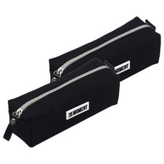 포포팬시 더모먼트 심플 펜파우치, 블랙, 2개