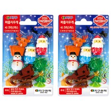 Iwako 地球化學 42 聖誕節益智橡皮擦組, 混合顏色, 2套