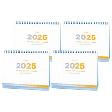 투코비 2025 탁상 인덱스 캘린더, 블루, 4개