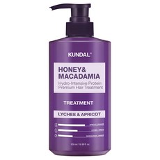 KUNDAL 昆黛爾 蜂蜜澳洲堅果護髮膜 豐潤杏桃香, 500ml, 1個