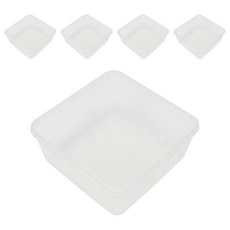 Tinapicnic 大號方形免洗餐盒底 + 蓋子, 5個裝, 1套
