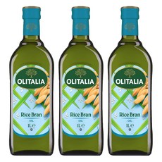 OLITALIA 奧利塔 玄米油, 含天然γ-穀維素, 富含膳食纖維植物固醇, 油質穩定耐高溫，低油煙, 1L, 3瓶