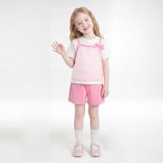 젤리스푼 아동용 샤레이어드진주리본팬츠 상하복 세트