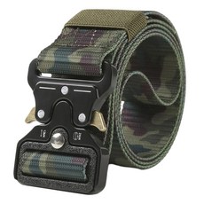 TREEWalker 強化尼龍戰術登山腰帶 迷彩綠 合金扣環, 1條
