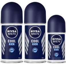 NIVEA 妮維雅 男士瞬間酷涼系列止汗爽身乳液 50ml 2入+25ml組, 1組