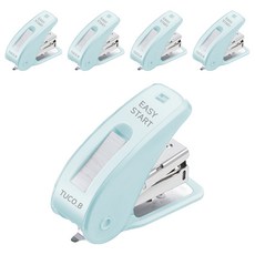 TUCO.B 輕鬆省力釘書機, 莫蘭迪天藍, 5個