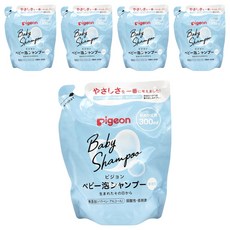 pigeon 貝親 洗髮慕斯補充包 藍色清爽 無香味, 300ml, 5包