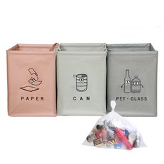 Nature Living Monoble Reversal Charm 3 種回收箱 + 專用袋 40L 100p, 混色, 1組