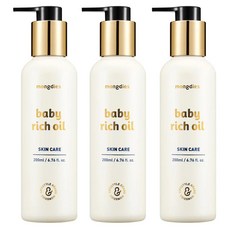 mongdies 葵花籽保濕寶寶按摩油, 6個月以上, 200ml, 3瓶