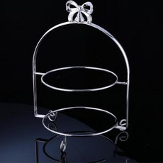 MEO蛋糕蝴蝶結托盤 2層, 銀, 1個