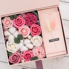 라솔트 비누꽃 목화앤플라워 용돈박스 L, 러블리핑크, 1개