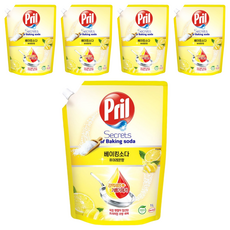 Pril 淨麗 小蘇打高效洗碗精檸檬 補充包, 1L, 5包