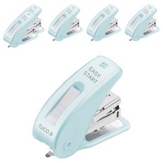 TUCO.B 輕鬆省力釘書機, 莫蘭迪天藍, 6個