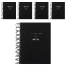 톡톡팬시 인덱스 심플 스프링노트, 블랙, 5개