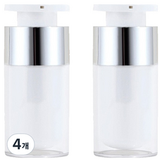 仙洞商社 真空扁平按壓空瓶 15ml, 白色, 4個