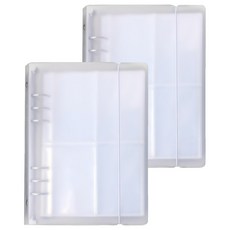 wannathis 6孔貼紙活頁夾 A5+雙面內頁 40張組, 白色, 2組