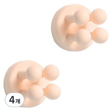 DNO 牙刷刮鬍刀壁掛架, 4個, 象牙白