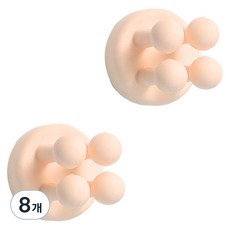 DNO 牙刷刮鬍刀黏貼式掛架, 8個, 象牙白