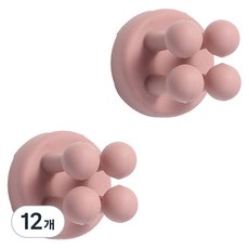 디엔오 칫솔 면도기 걸이 부착식, 연핑크, 12개
