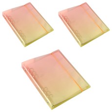 wannathis 6孔貼紙活頁夾 A5+雙面內頁 40張組, 橙黃色, 3組