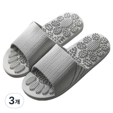 쏙쏙채움 거실화 지압 슬리퍼 L 255~260mm, 그레이, 3개