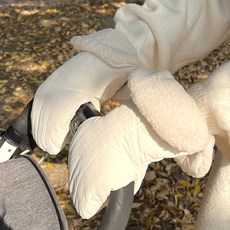 HANEE 嬰兒車可拆卸保暖手套, 象牙白, 1雙