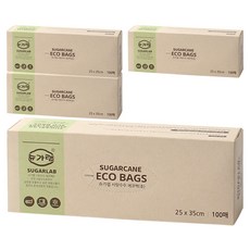 SUGARLAB 甘蔗纖維環保袋 25*35cm, M, 100枚, 4盒
