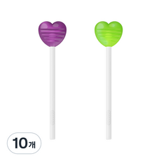 옴모 전 연령 하트 캔디 혀클리너 블루베리 + 키위 세트, 6.2g, 10개