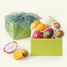 온브릭스 과일 6종 선물세트 옐로우그린 1호 3.23kg(고급보자기 포함), 1세트