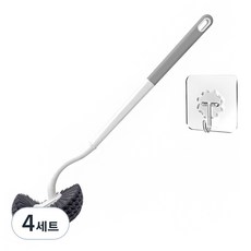 Ollic Easy Clean角落馬桶清潔刷 + 掛鉤架組, 4套, 灰色