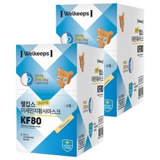 Welkeeps 立體防塵口罩 KF80 S號, 25片, 2盒, 白色