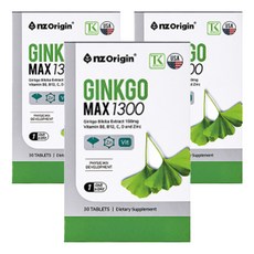 엔젯오리진 징코 맥스 1300, 30정, 3개
