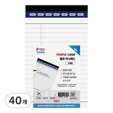 PENPIA 1000 易撕迷你便條紙, 白色, 40個, 38張
