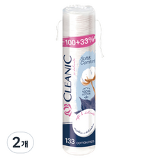 클레아닉 Pro-Silk 소프트 앤 컴포트 화장솜, 133매입, 2개