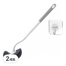 Ollic Easy Clean角落馬桶清潔刷 + 掛鉤架組, 2套, 灰色