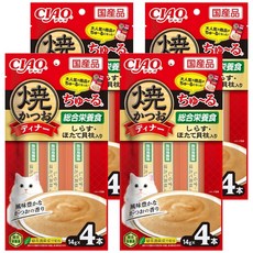INABA 鰹魚燒肉泥 SC-513, 吻仔魚 + 干貝, 56g, 4袋