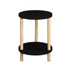 HAPPY LiFE 雙層圓形茶几 40cm 11208, 酷黑色