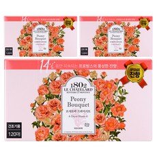 르샤트라1802 건조기 시트 섬유유연제 피오니부케 본품, 120매, 3개