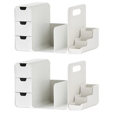 아로망 수납 책꽂이 데스크 오거나이저, WHITE, 2개