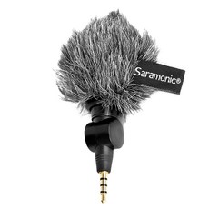 Saramonic 楓笛 迷你麥克風防風毛套 適用於 SR-XM1 SmartMic 尺寸：直徑Ø23mm×高35mm, XM1-WS, 1個, 灰色