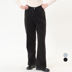 엘쏘 여성용 두꺼운 기모 스트레이트 데님 청바지