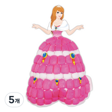 컬러룬 꾸미기 풍선 콘프린세스 에이미, 5개, 혼합색상