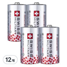 SWISS MILITARY 鹼性電池 LR14 C型, 2入, 12組