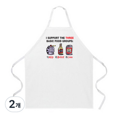 애티튜드에이프런즈 3 베이직 푸드 그룹스 에이프런, 혼합 색상, 2개
