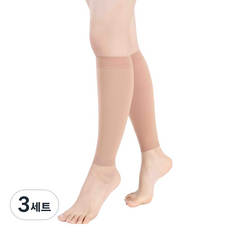 소요상회 빅사이즈 압박스타킹 베이지, 3세트, 종아리/무릎형