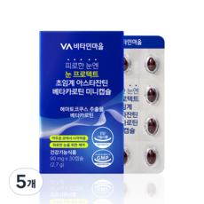 비타민마을 피로한 눈엔 눈 프로텍트 초임계 아스타잔틴 베타카로틴 미니캡슐 2.7g, 30정, 5개