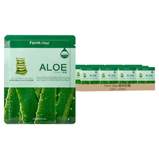Farm stay 植物莊園 蘆薈保濕舒緩精華面膜 四季皆宜 控油補水 保濕潤澤, 12片, 1片